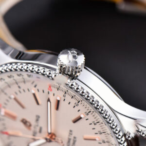 Navitimer TF 41MM SS White Dial White Bezel Brown Leather Strap A2824 - Image 15