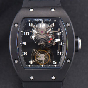 RM001 Tourbillon PVD JBF 47MM Black Skeleton Dial Black Rubber Strap