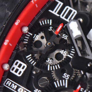 RM011 NTPT Chrono KVF Red Skeleton Dial on Black Crown Black Rubber Strap A7750 V2 - Image 5