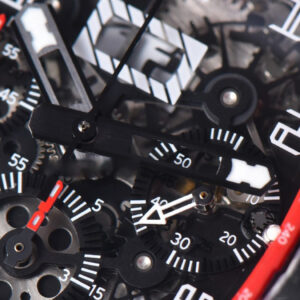 RM011 NTPT Chrono KVF Red Skeleton Dial on Black Crown Black Rubber Strap A7750 V2 - Image 7