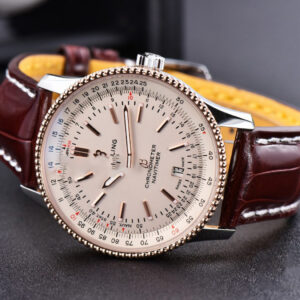 Navitimer TF 41MM RG White Dial White Bezel Brown Leather A2824 - Image 10