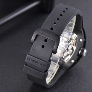 RM001 Tourbillon PVD JBF 47MM Black Skeleton Dial Black Rubber Strap - Image 12