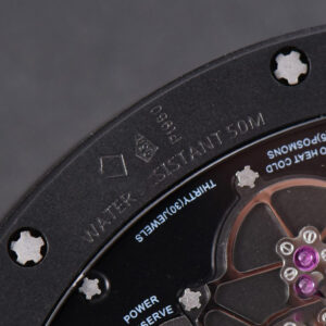 RM001 Tourbillon PVD JBF 47MM Black Skeleton Dial Black Rubber Strap - Image 17