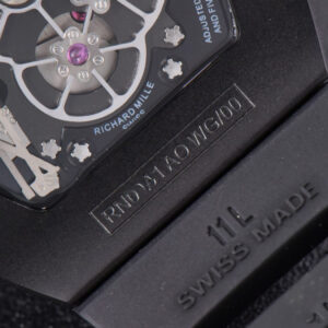 RM001 Tourbillon PVD JBF 47MM Black Skeleton Dial Black Rubber Strap - Image 18