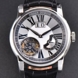 Hommage Flying Tourbillon RDDBHO0568 SS JBF 43MM White Dial Black Croc Leather Strap