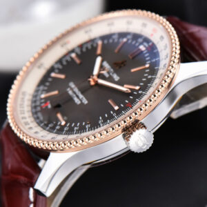 Navitimer TF 41MM RG Black Dial White Bezel Brown Leather Strap A2824 - Image 10
