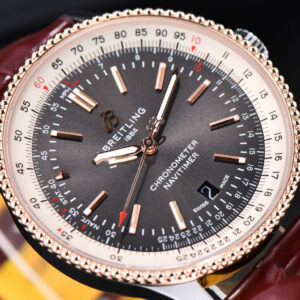 Navitimer TF 41MM RG Black Dial White Bezel Brown Leather Strap A2824 - Image 11