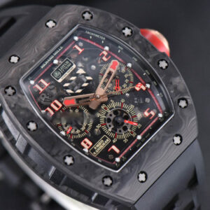 RM011 NTPT Chrono KVF Skeleton Dial on RG Crown Black Rubber Strap A7750 V2 - Image 9