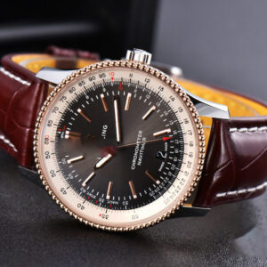 Navitimer TF 41MM RG Black Dial White Bezel Brown Leather Strap A2824 - Image 13