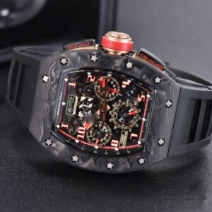 RM011 NTPT Chrono KVF Skeleton Dial on RG Crown Black Rubber Strap A7750 V2 - Image 12