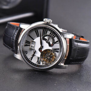 Hommage Flying Tourbillon RDDBHO0568 SS JBF 43MM White Dial Black Croc Leather Strap - Image 5