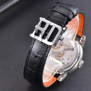 Hommage Flying Tourbillon RDDBHO0568 SS JBF 43MM White Dial Black Croc Leather Strap - Image 6