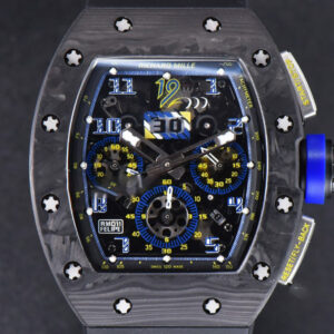 RM011 NTPT Chrono KVF Skeleton Dial on Blue Crown Black Rubber Strap A7750 V2