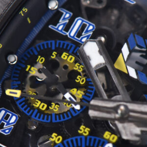 RM011 NTPT Chrono KVF Skeleton Dial on Blue Crown Black Rubber Strap A7750 V2 - Image 3
