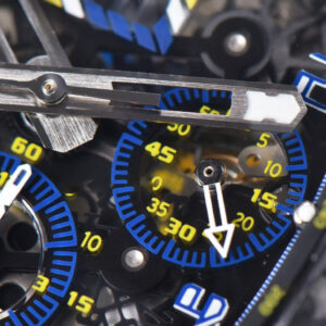 RM011 NTPT Chrono KVF Skeleton Dial on Blue Crown Black Rubber Strap A7750 V2 - Image 4