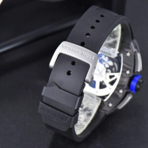 RM011 NTPT Chrono KVF Skeleton Dial on Blue Crown Black Rubber Strap A7750 V2 - Image 11