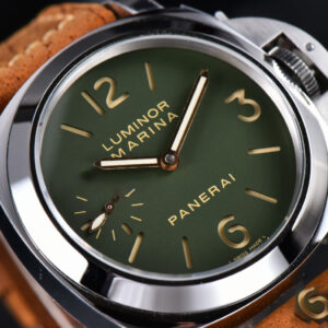 PAM911 Luminor Marina Noob 44MM Green Dial Brown Leather Strap A6497 - Image 8