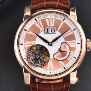 Hommage Flying Tourbillon RDDBHO0568 RG JBF 43MM White/RG Dial Brown Croc Leather Strap