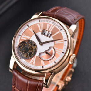 Hommage Flying Tourbillon RDDBHO0568 RG JBF 43MM White/RG Dial Brown Croc Leather Strap - Image 2