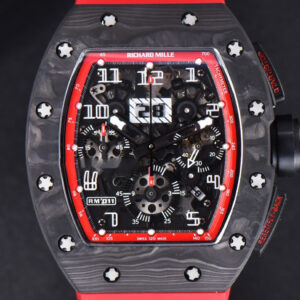 RM011 NTPT Chrono KVF Red Skeleton Dial on Black Crown Red Rubber Strap A7750 V2