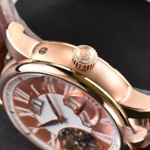 Hommage Flying Tourbillon RDDBHO0568 RG JBF 43MM White/RG Dial Brown Croc Leather Strap - Image 8