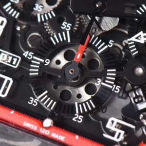 RM011 NTPT Chrono KVF Red Skeleton Dial on Black Crown Red Rubber Strap A7750 V2 - Image 6