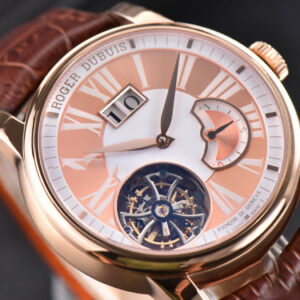 Hommage Flying Tourbillon RDDBHO0568 RG JBF 43MM White/RG Dial Brown Croc Leather Strap - Image 10