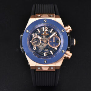 Big Bang Unico 45mm BBF RG Blue Ceramic Skeleton Dial Black Rubber Strap A1280 - Image 21
