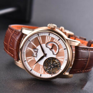 Hommage Flying Tourbillon RDDBHO0568 RG JBF 43MM White/RG Dial Brown Croc Leather Strap - Image 11