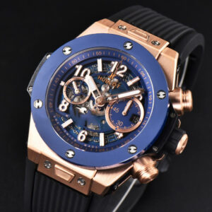 Big Bang Unico 45mm BBF RG Blue Ceramic Skeleton Dial Black Rubber Strap A1280 - Image 22