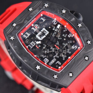 RM011 NTPT Chrono KVF Red Skeleton Dial on Black Crown Red Rubber Strap A7750 V2 - Image 10