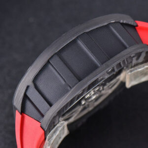 RM011 NTPT Chrono KVF Red Skeleton Dial on Black Crown Red Rubber Strap A7750 V2 - Image 13