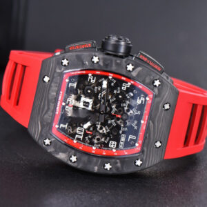 RM011 NTPT Chrono KVF Red Skeleton Dial on Black Crown Red Rubber Strap A7750 V2 - Image 14