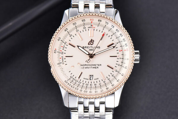 Navitimer TF 41MM RG White Dial White Bezel SS Bracelet A2824