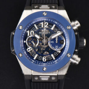 Big Bang Unico 45mm BBF Blue Ceramic Skeleton Dial Black Rubber Strap A1280