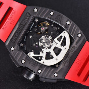 RM011 NTPT Chrono KVF Red Skeleton Dial on Black Crown Red Rubber Strap A7750 V2 - Image 20