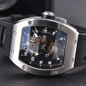 RM001 Tourbillon SS JBF 47MM Black Skeleton Dial Black Rubber Strap - Image 20