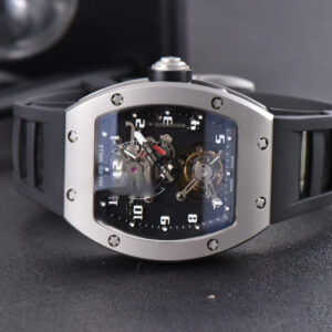 RM001 Tourbillon Titanium JBF 47MM Black Skeleton Dial Black Rubber Strap - Image 21