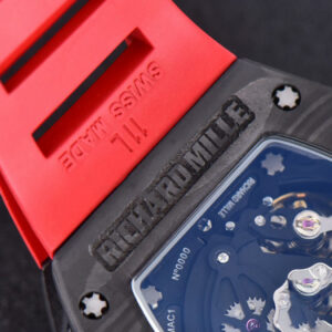 RM011 NTPT Chrono KVF Red Skeleton Dial on Black Crown Red Rubber Strap A7750 V2 - Image 21