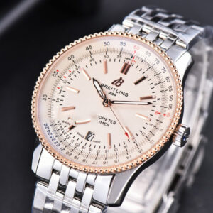 Navitimer TF 41MM RG White Dial White Bezel SS Bracelet A2824 - Image 7