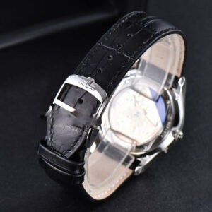 Master Ultra Thin Réserve de Marche 1378420 ZF 39MM Silver Dial Black Leather Strap A938 - Image 11