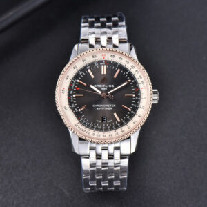 Navitimer TF 41MM RG Black Dial White Bezel SS Bracelet A2824 - Image 6