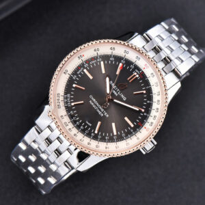 Navitimer TF 41MM RG Black Dial White Bezel SS Bracelet A2824 - Image 7