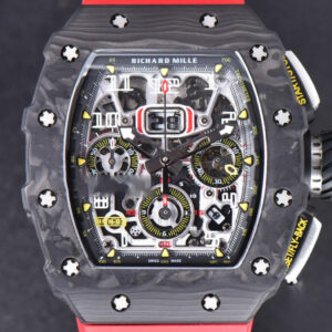 RM011 NTPT Chrono KVF Skeleton Dial on Black Crown Red Rubber Strap A7750 V2