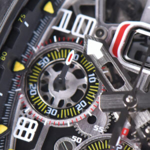 RM011 NTPT Chrono KVF Skeleton Dial on Black Crown Red Rubber Strap A7750 V2 - Image 4