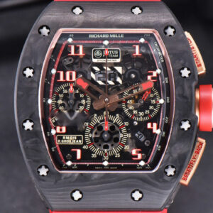 RM011 NTPT Chrono KVF Red Skeleton Dial on Red Crown Red Rubber Strap A7750 V2