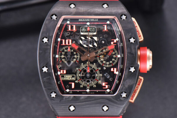 RM011 NTPT Chrono KVF Red Skeleton Dial on Red Crown Red Rubber Strap A7750 V2