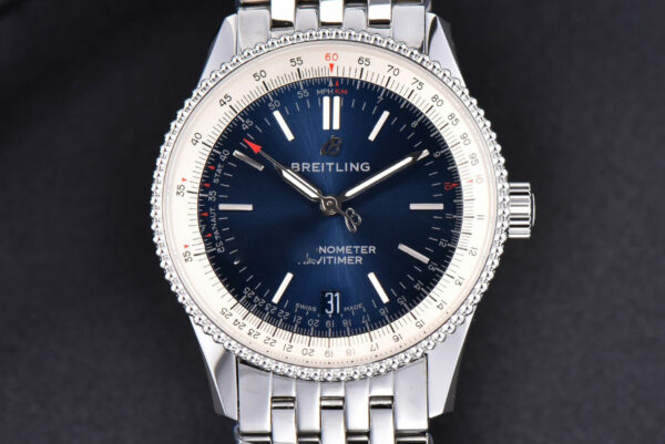 Navitimer TF 38MM SS Blue Dial White Bezel SS Bracelet A2824