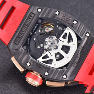RM011 NTPT Chrono KVF Red Skeleton Dial on Red Crown Red Rubber Strap A7750 V2 - Image 17