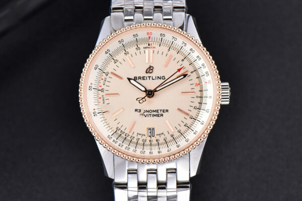 Navitimer TF 38MM RG White Dial White Bezel SS Bracelet A2824